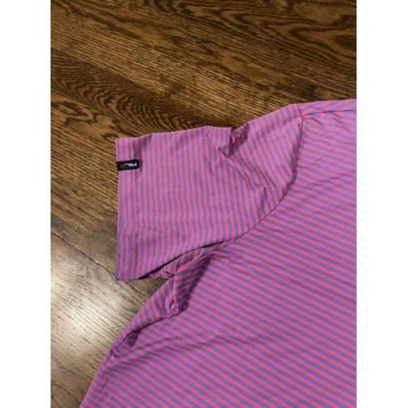 RLX Ralph‎ Lauren Stripes Golf Polo Shirt Men Large Pink Blue - Picture 4 of 7